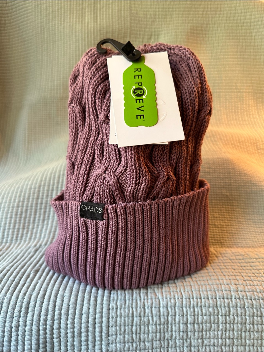 CHAOS Revolve Cable-Knit Beanie NWT
